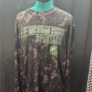 Campus Heritage Black and Green Michigan State Spartans Long Sleeve Tee